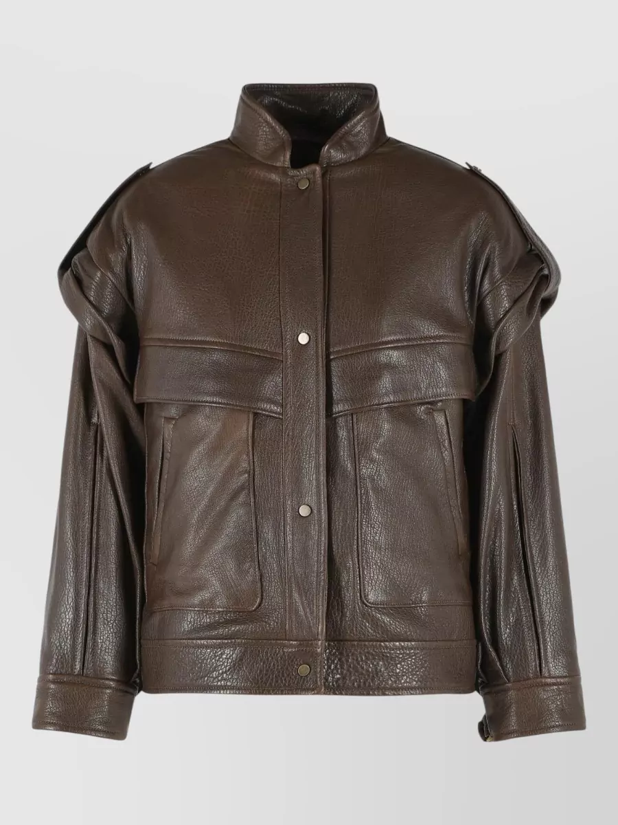 Salvatore Santoro leather single-breasted coat