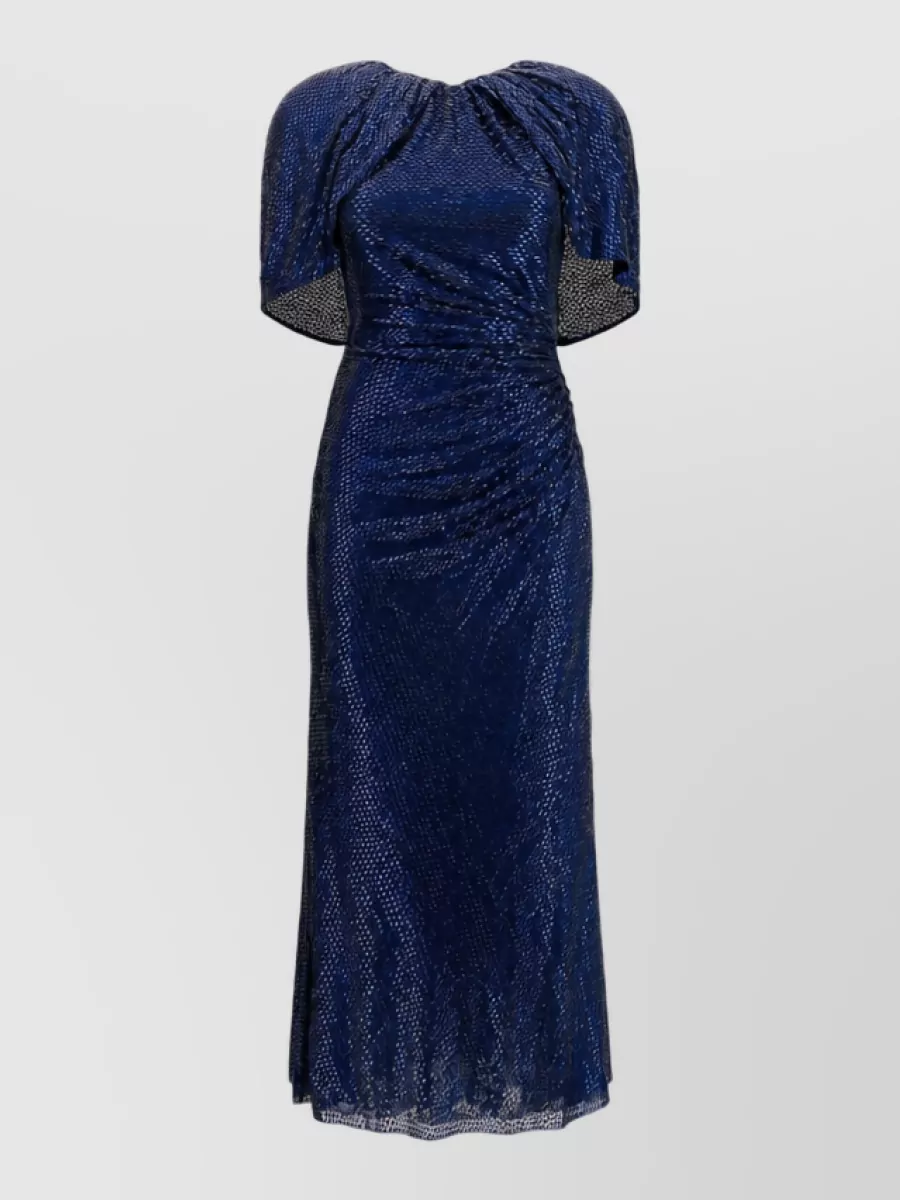 Self-Portrait crystal-embellished cape-sleeve maxi dress