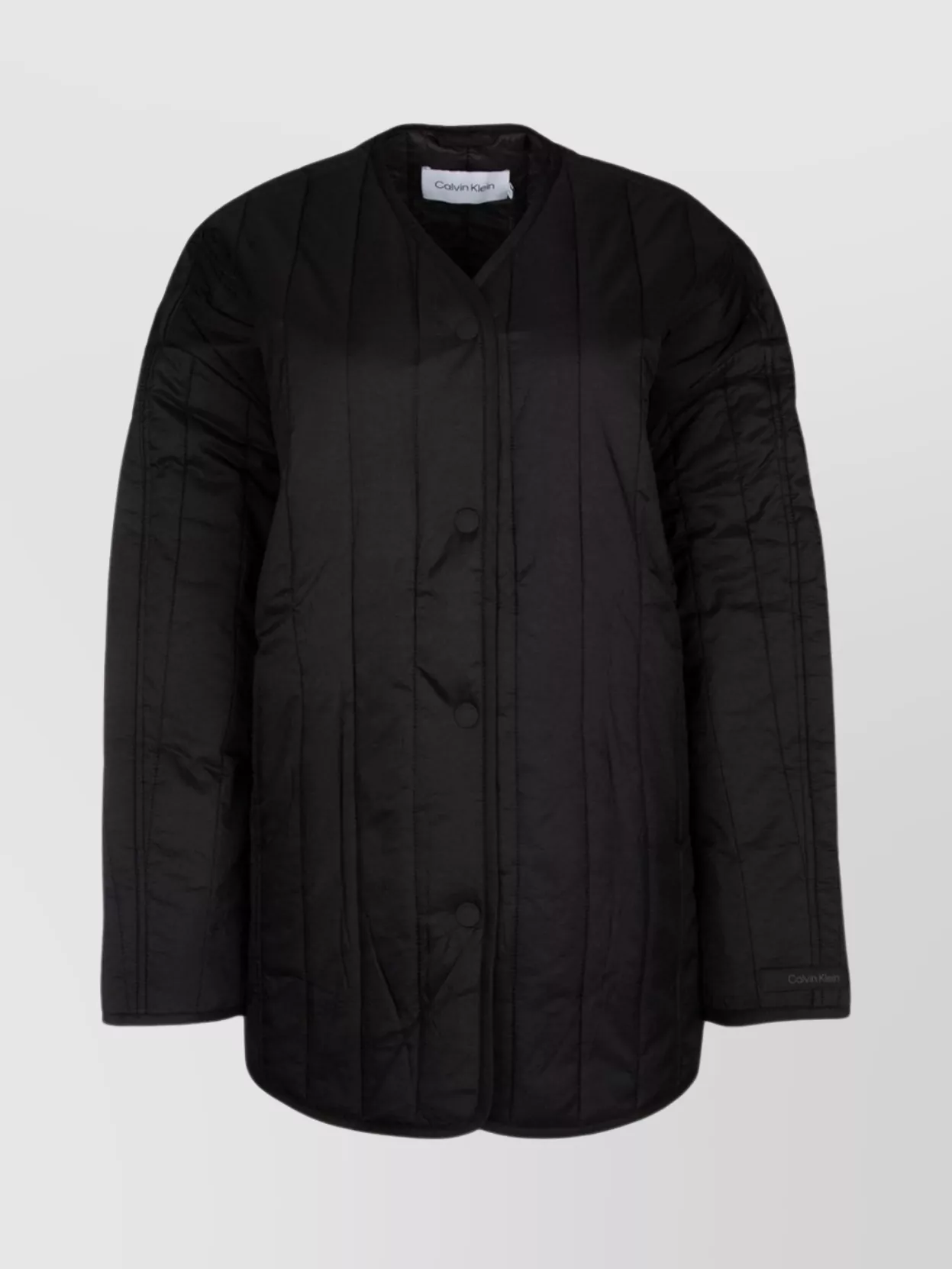 Shop Calvin Klein Sleeved Quilted Coat With Pockets