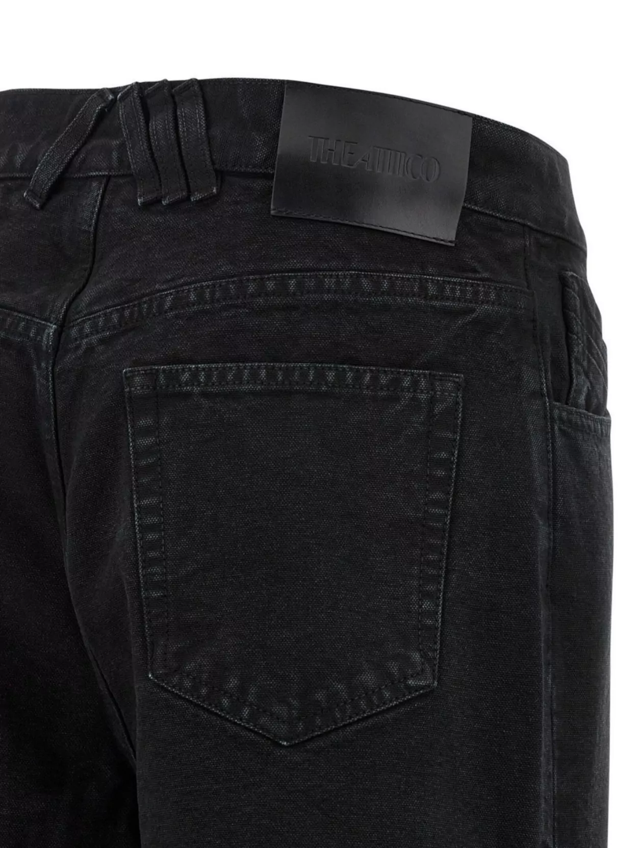 The Attico Wide Leg Denim Trousers Featuring Cut-Outs