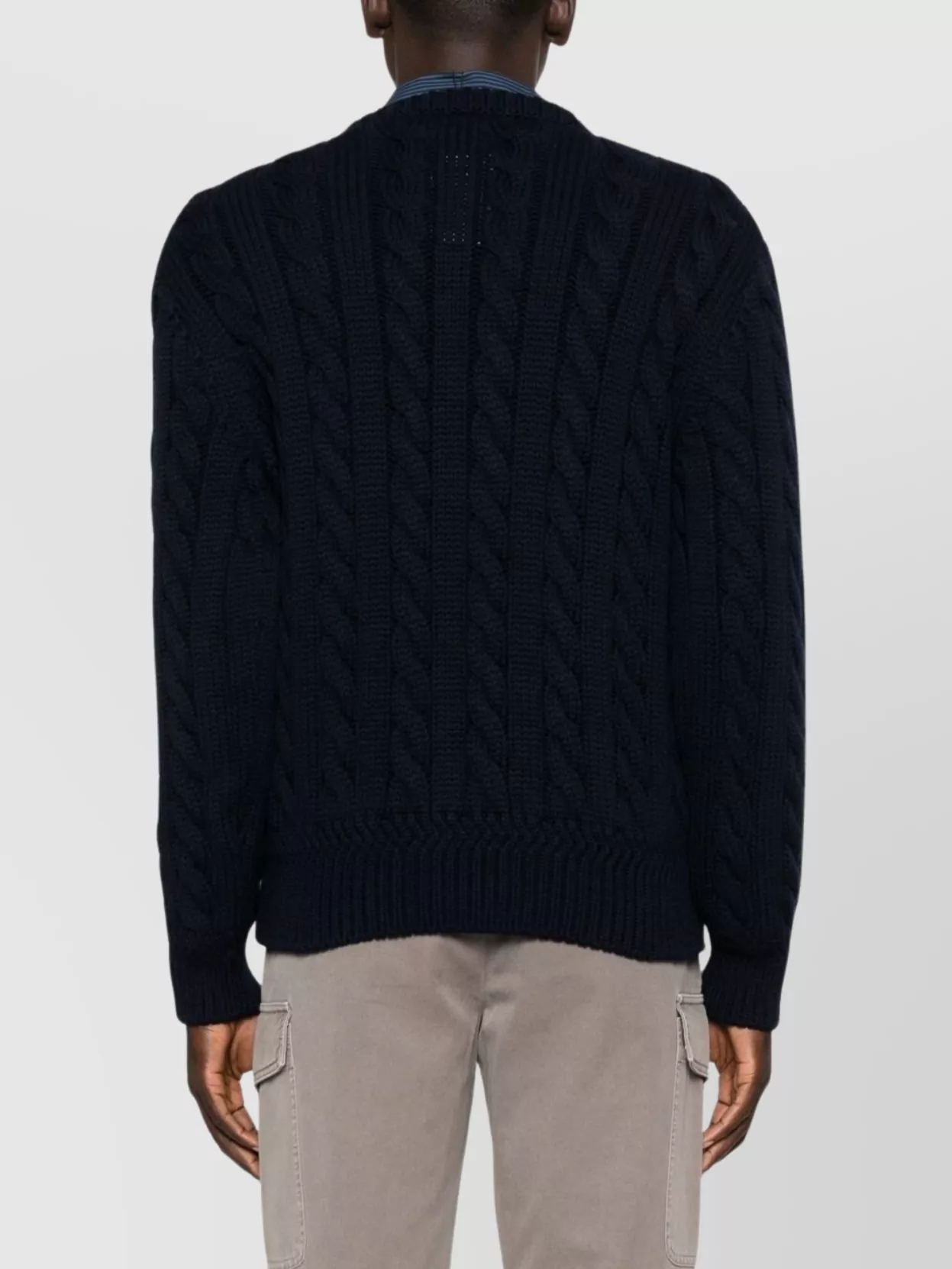 Bally Cable Knit Crew Neck Sweater With Long Sleeves