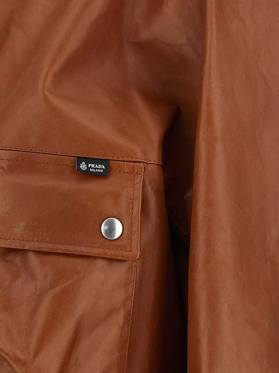 Prada Leather Quilted Single-Breasted Coat