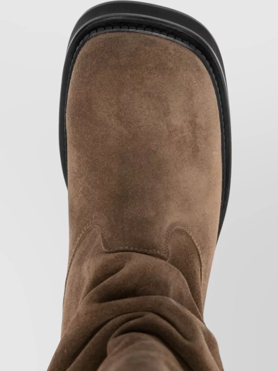 The Attico Suede Leather Knee-High Pull-On Boots