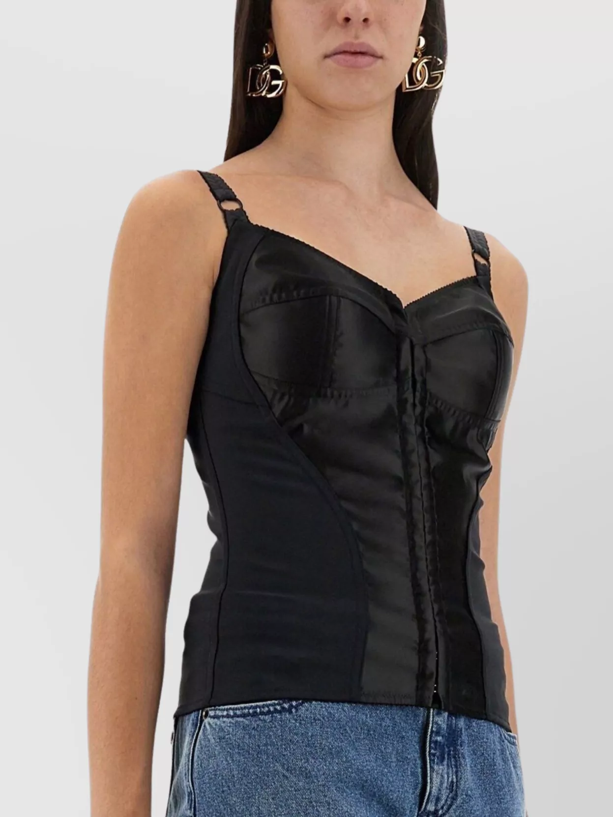Dolce&Gabbana Satin Buttoned Fitted Top