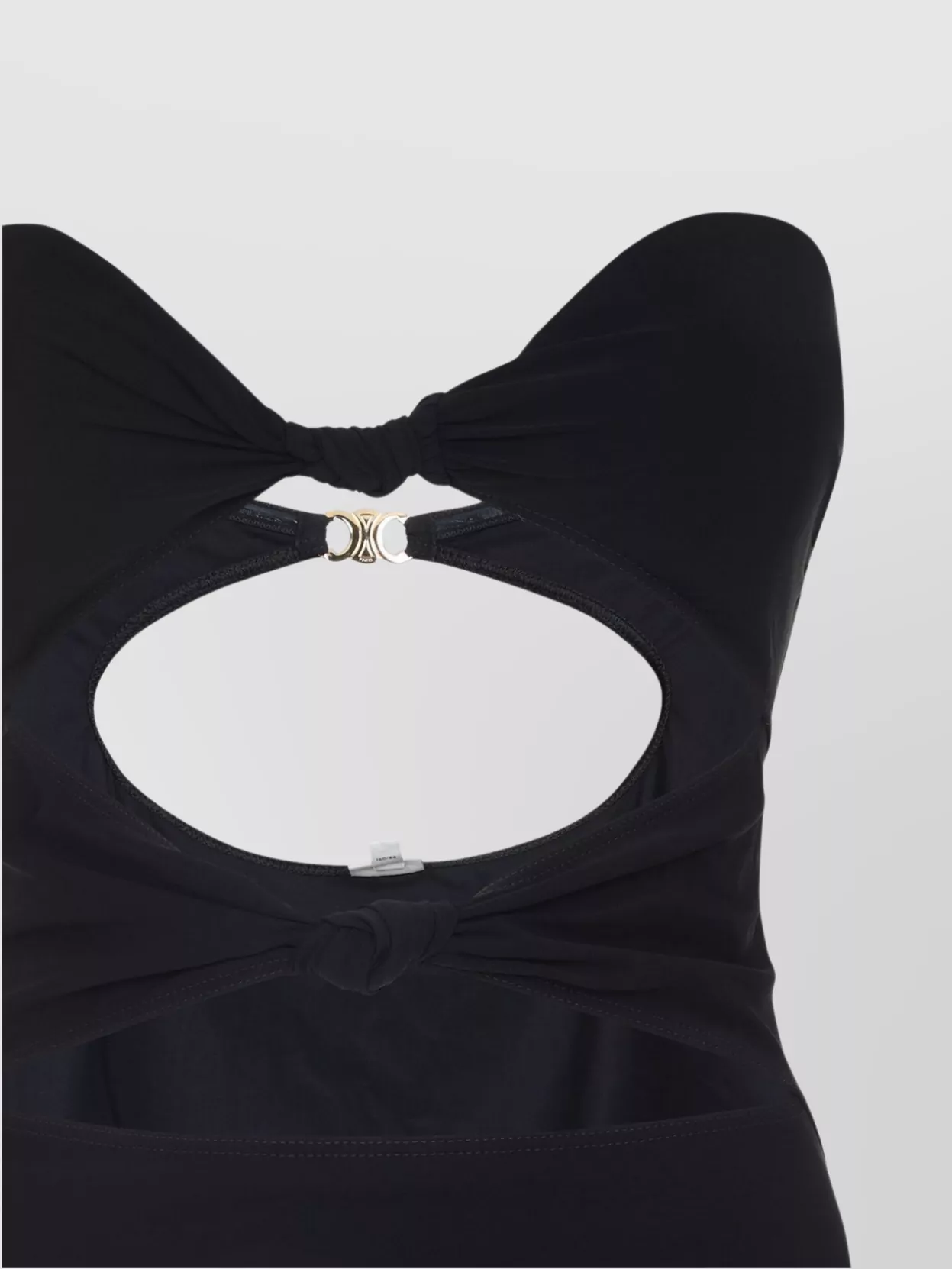Celine Beachwear With Cut-out Design And Gold-tone Hardware In Black
