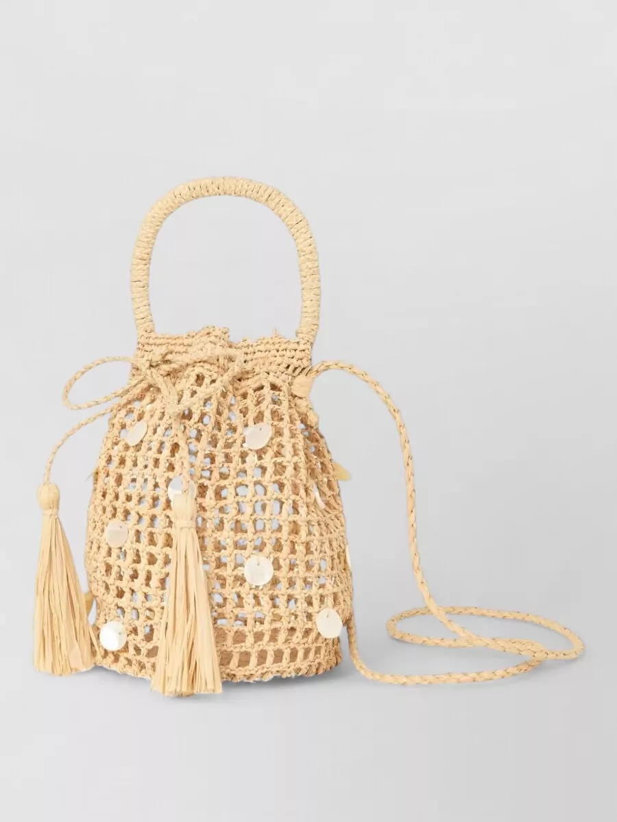 Alanui Precious Moments Raffia Bucket Handle Bag