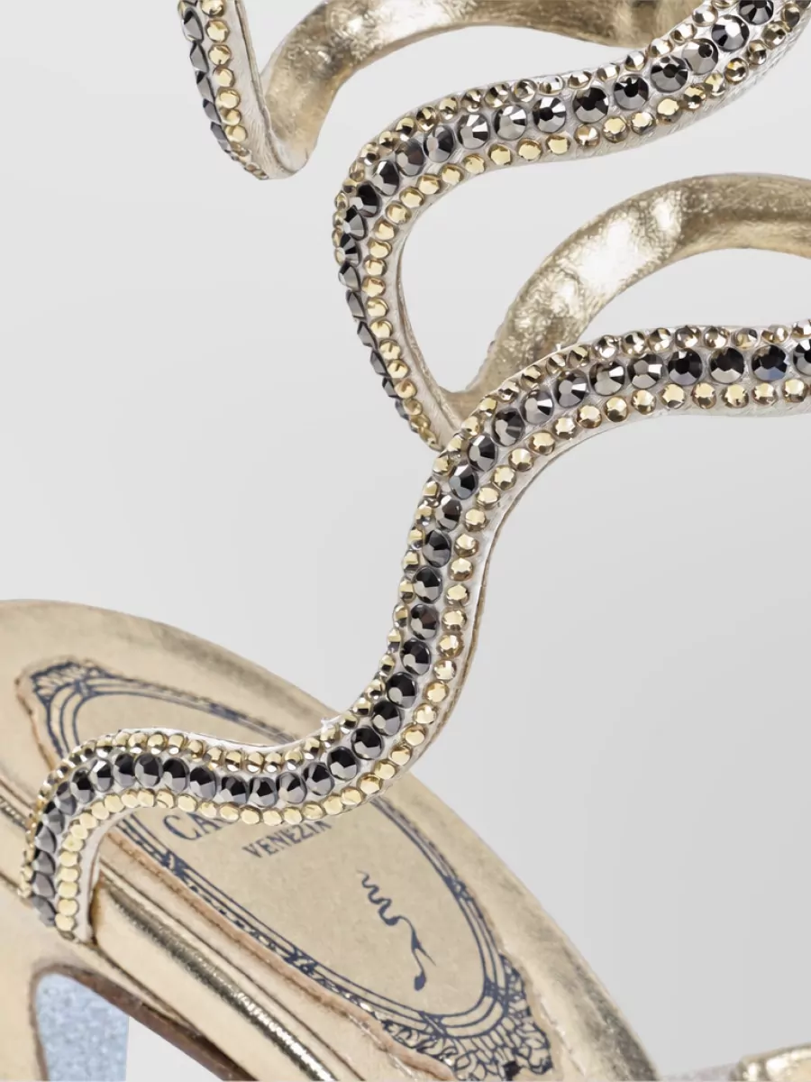 Rene Caovilla Crystal-Embellished Satin Sandals