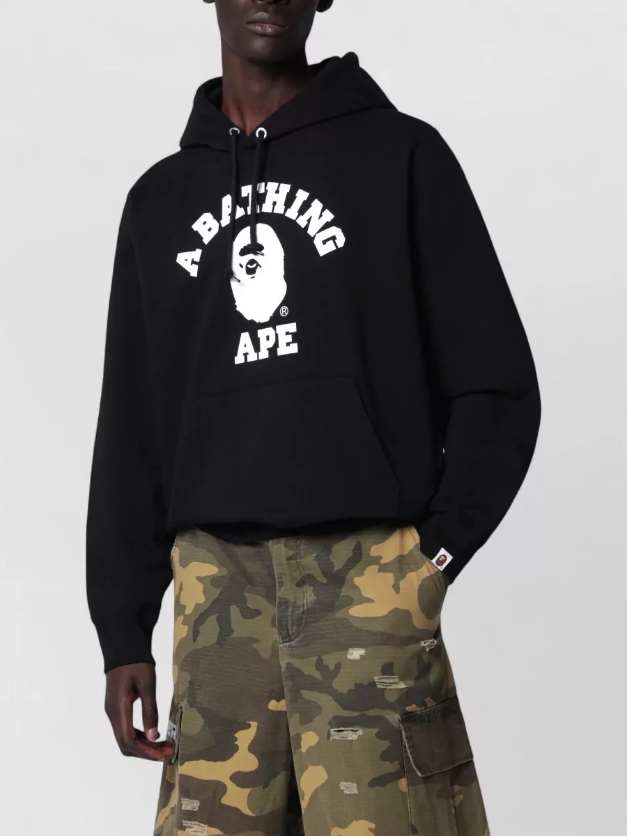 Bape logo print hoodie