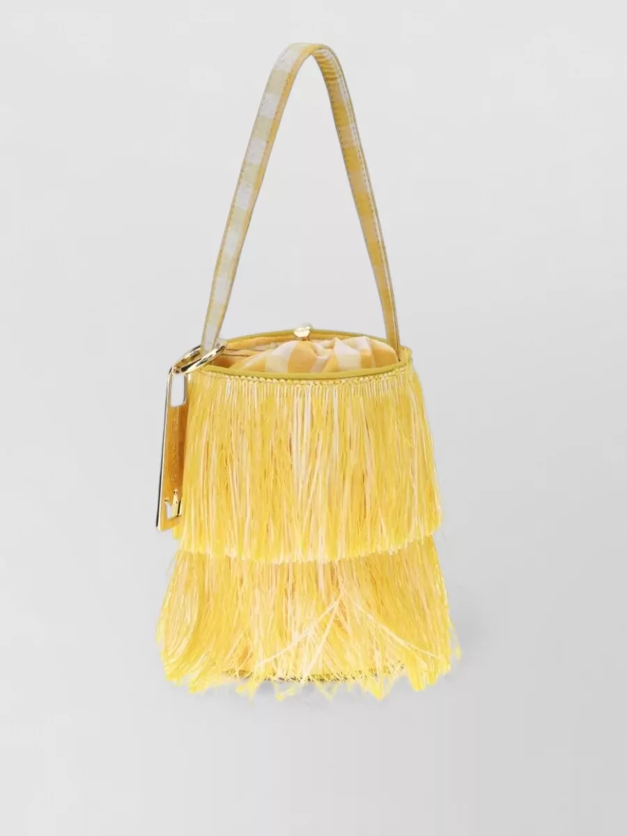 La Milanesa Striped Fringe Shoulder Bag