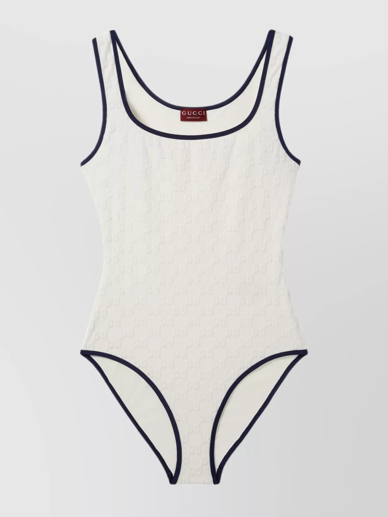 Gucci Terry Swimsuit High Leg Scoop Neck