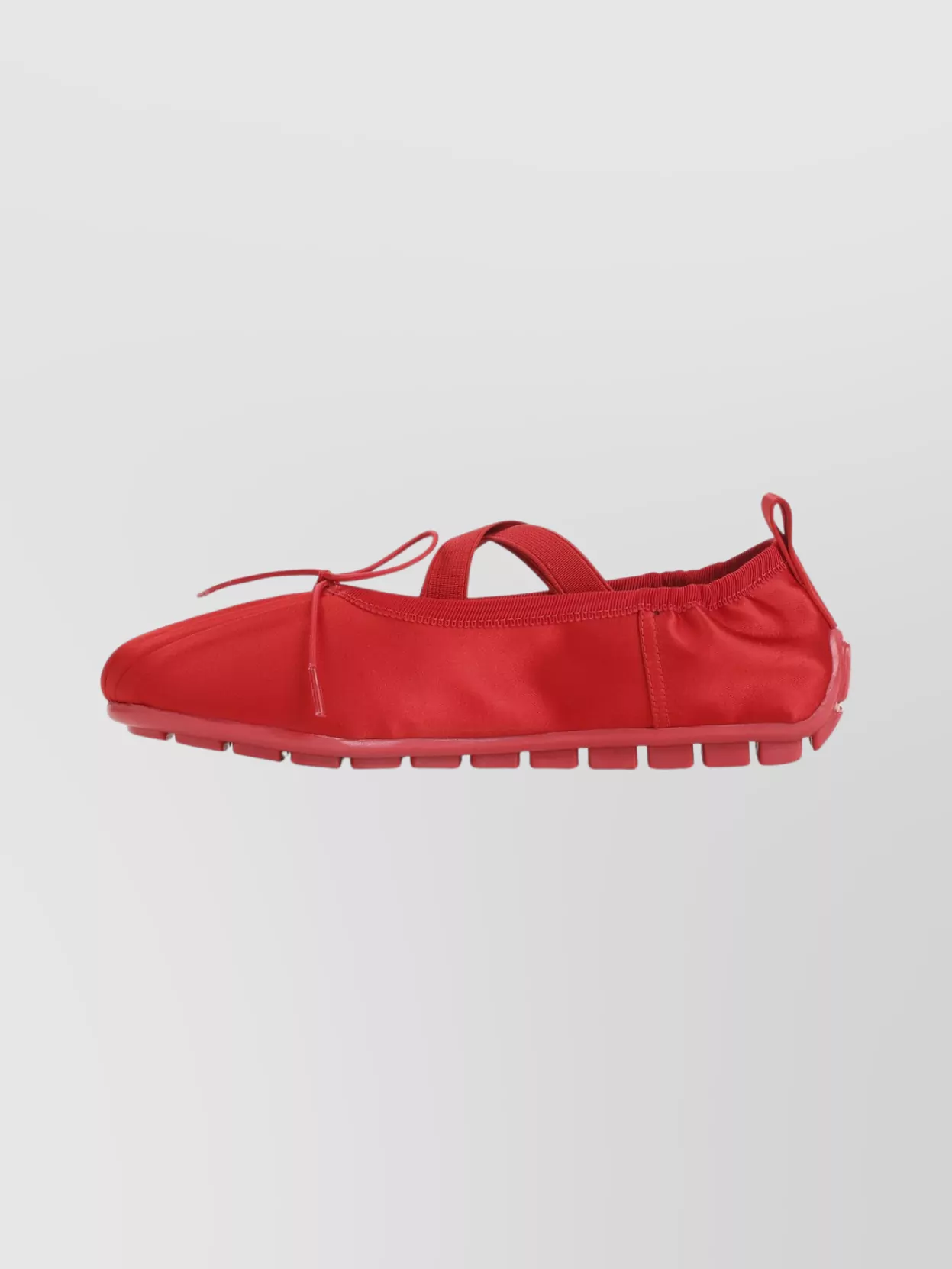 Simone Rocha Ballerina Shoes With Textured Sole And Bow In Red