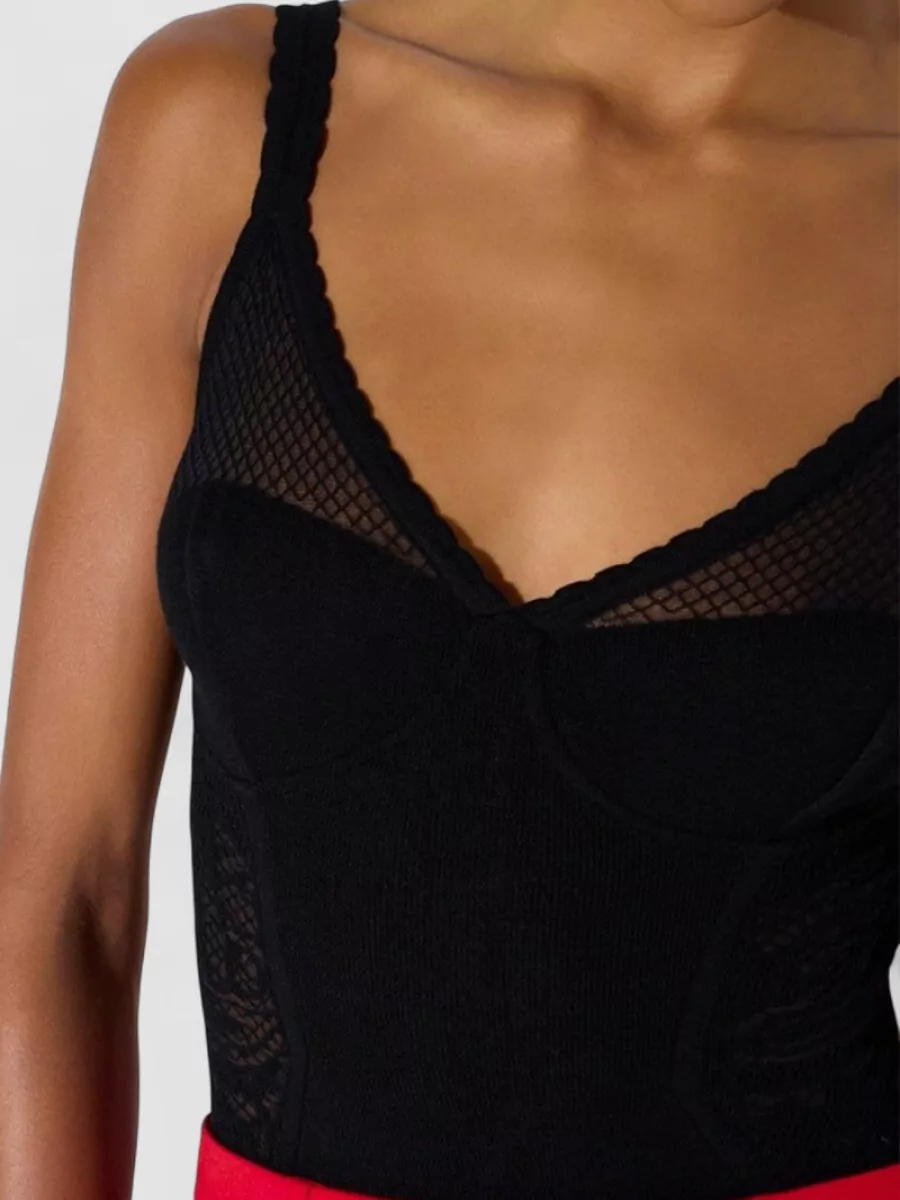 Elisabetta Franchi Sheer Knit Bodysuit