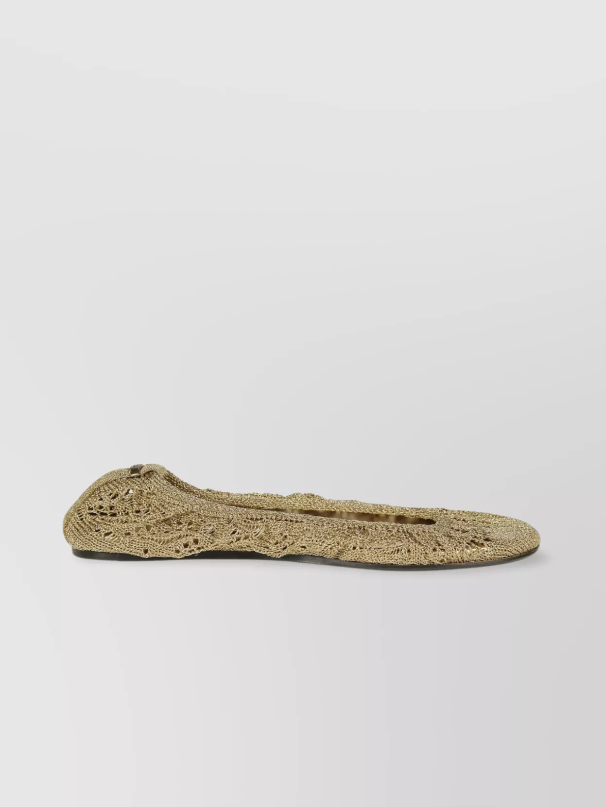 Isabel Marant Etoile Knitted Metallic Round Toe Ballerina Shoes