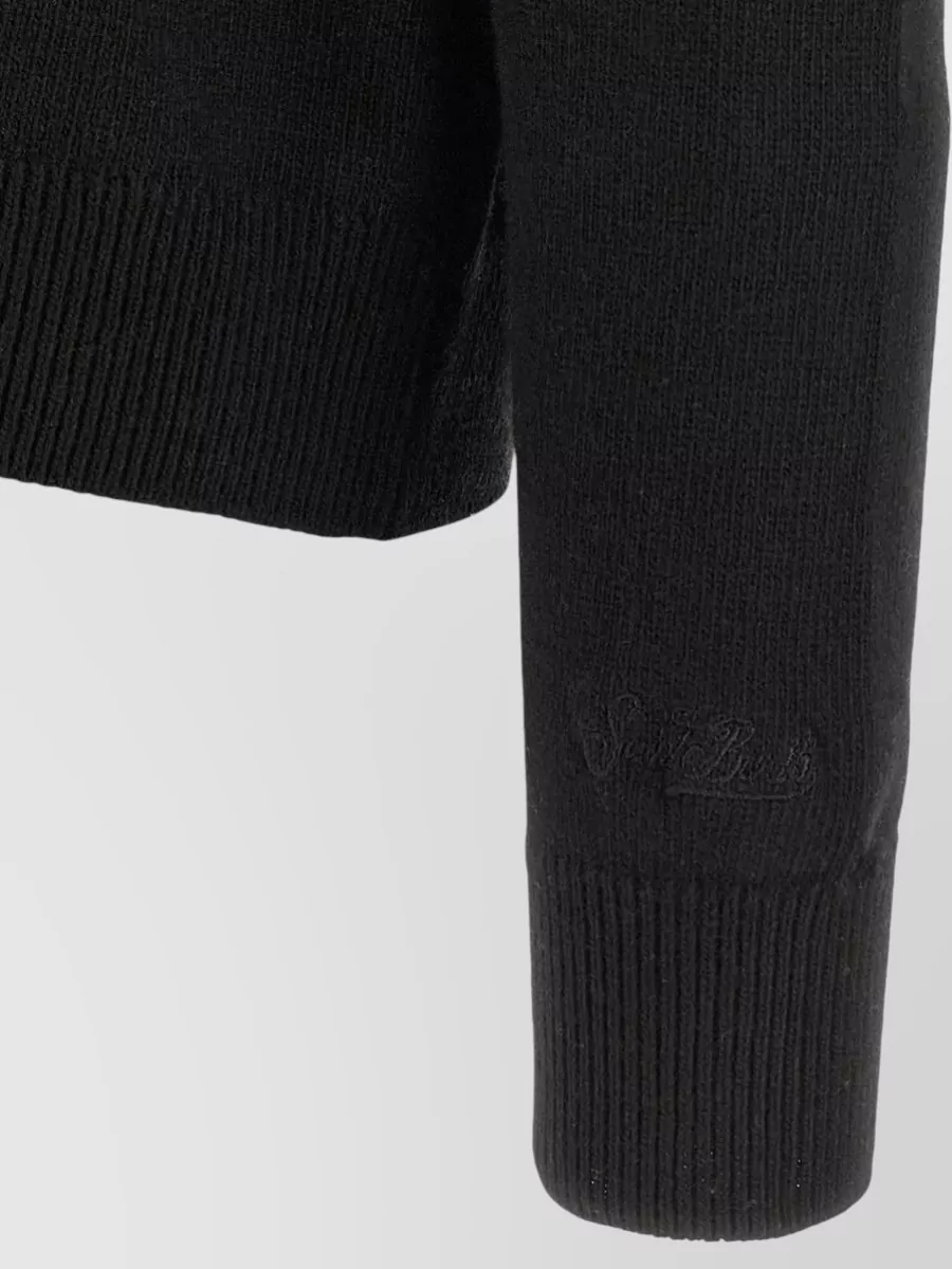 Mc2 Saint Barth Cashmere Wool Logo-Intarsia Crew-Neck Jumper