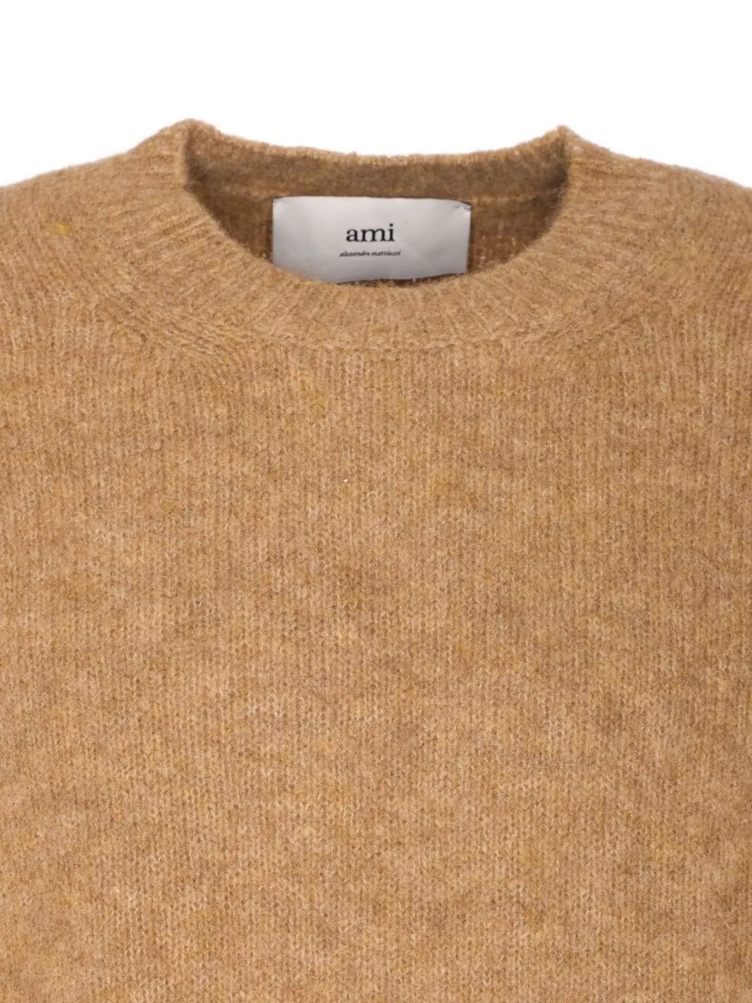 Ami Paris Soft Textured Long Sleeve Crew Neck Sweater
