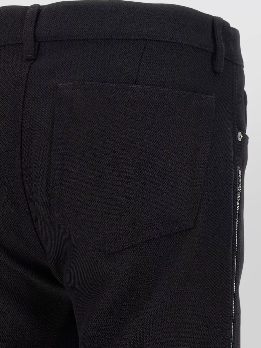 Rick Owens Virgin Wool Herringbone Low-Rise Straight-Leg Trousers