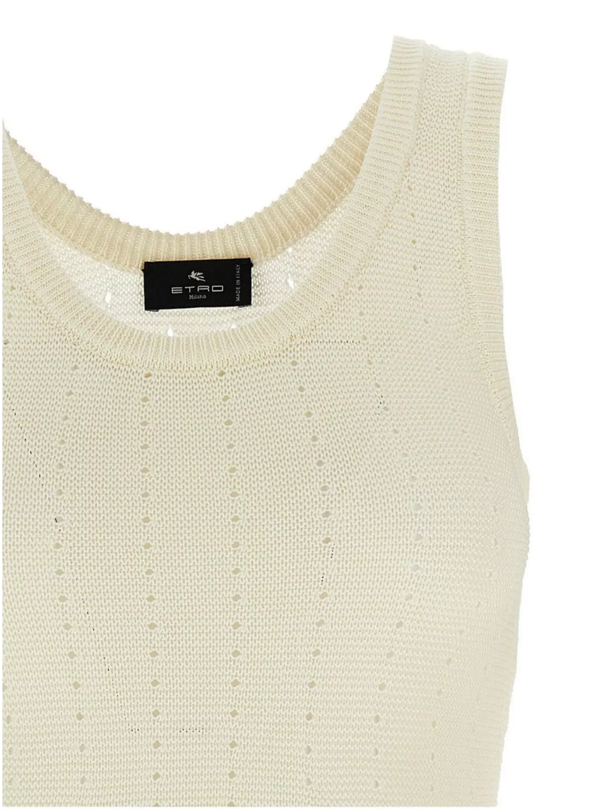 Etro Textured Knit Scoop Neck Sleeveless Top
