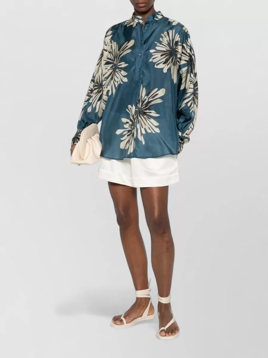 Brunello Cucinelli Floral-Print Silk Shirt