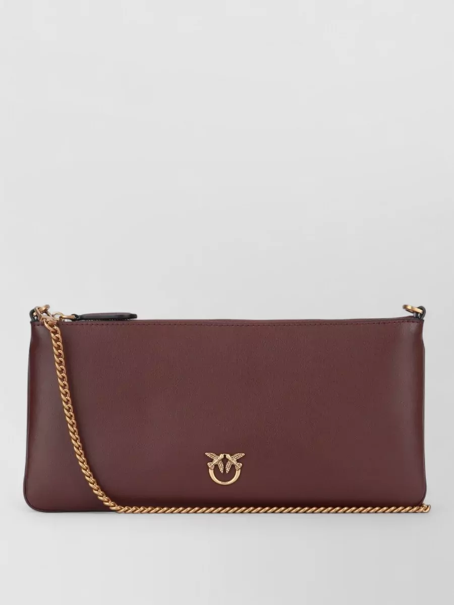Pinko Love Bag Flat Leather Shoulder Bag