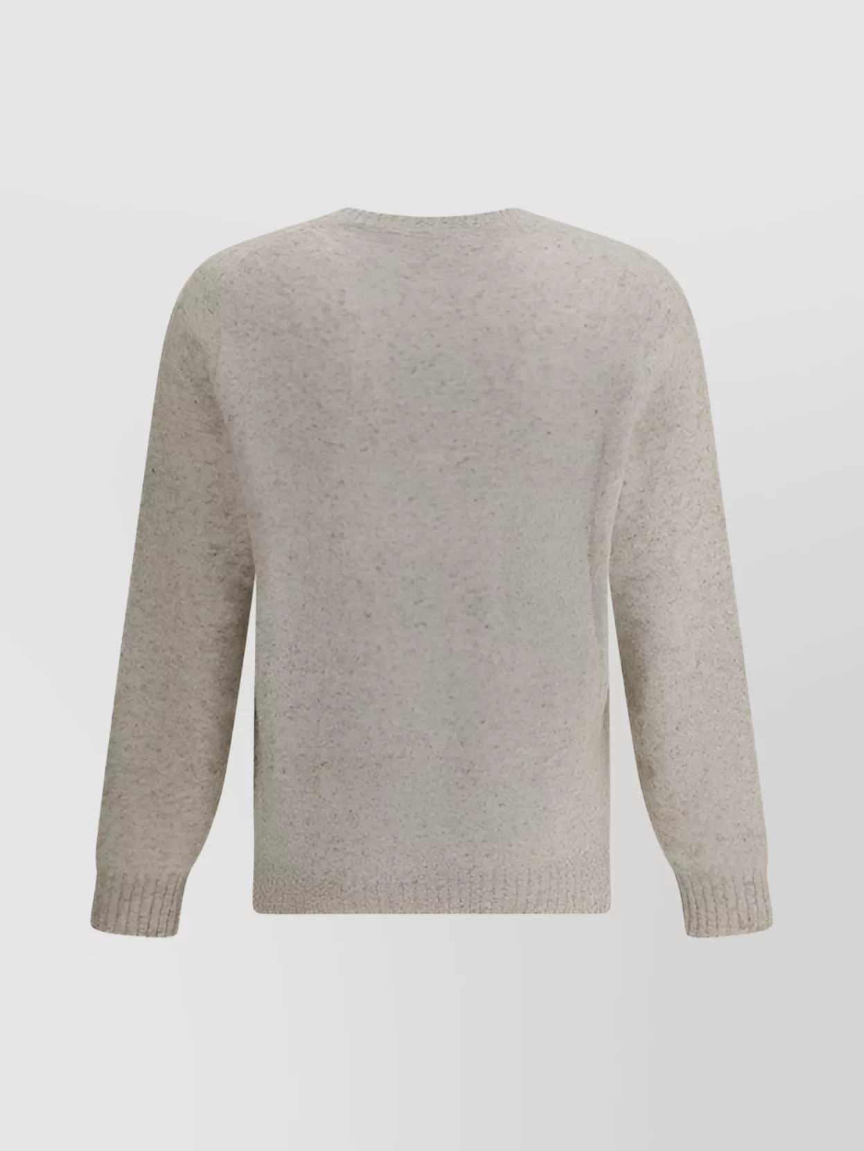 Brunello Cucinelli Grey Melange Cashmere Sweater In Brown