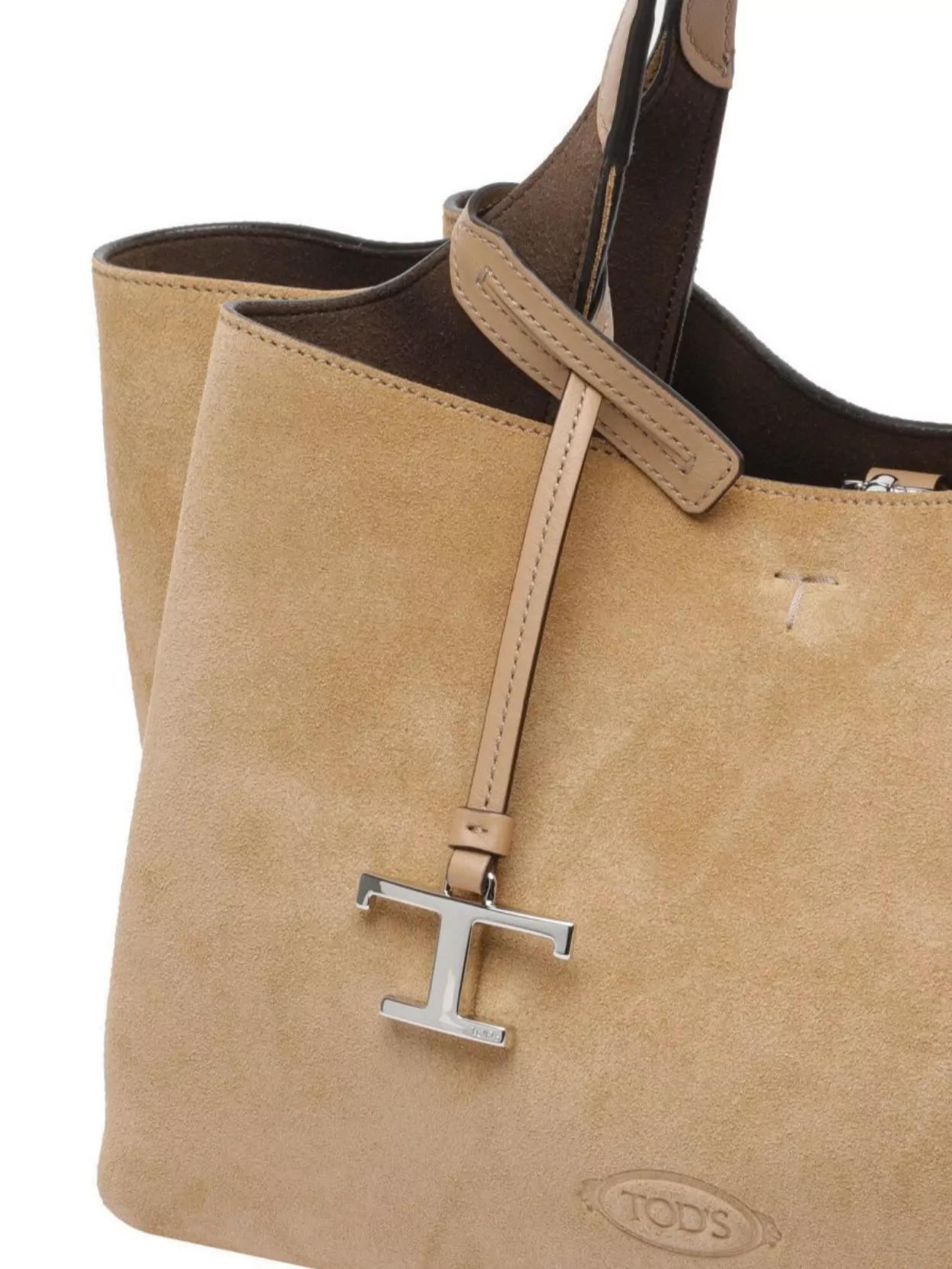 Tod's Suede Clutch Structured 2 Handles