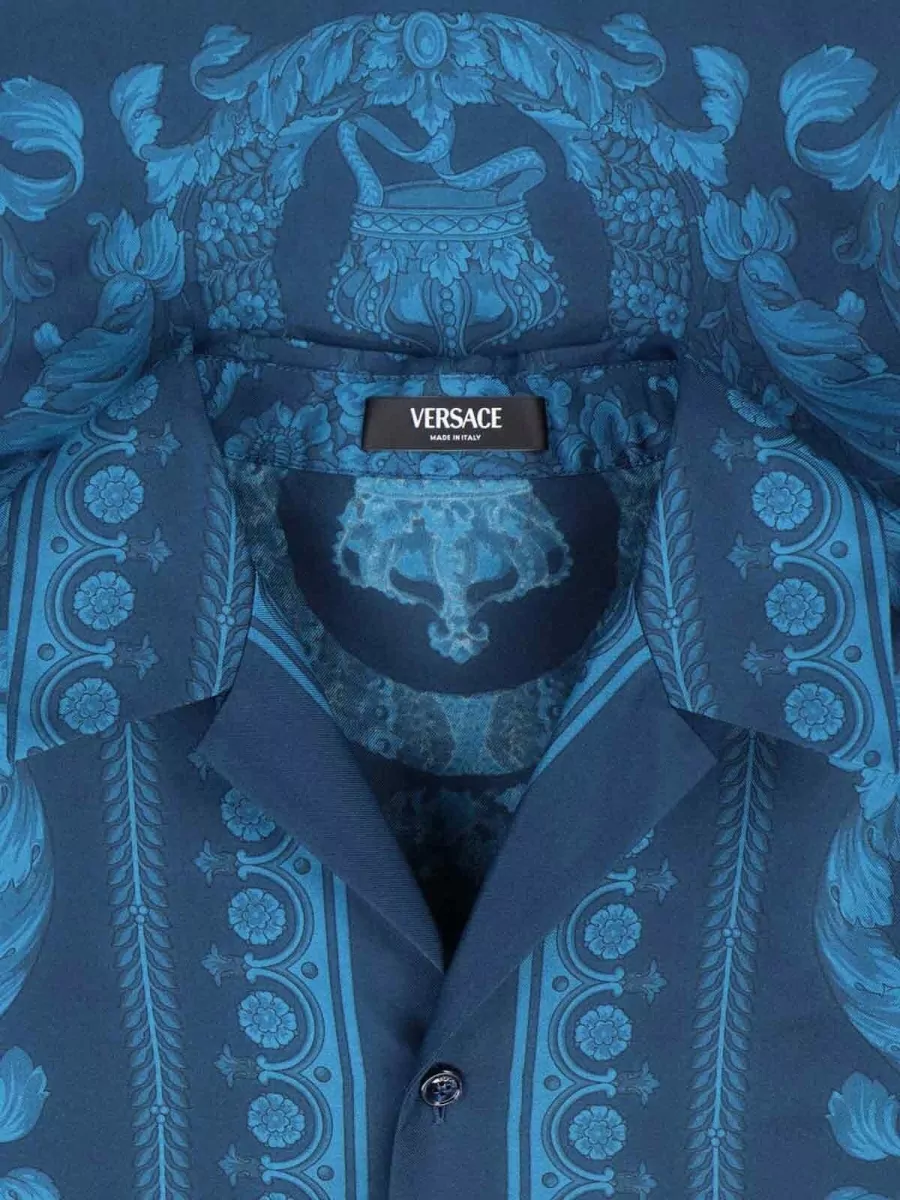 Versace Casual Shirt Short Sleeves Floral Pattern