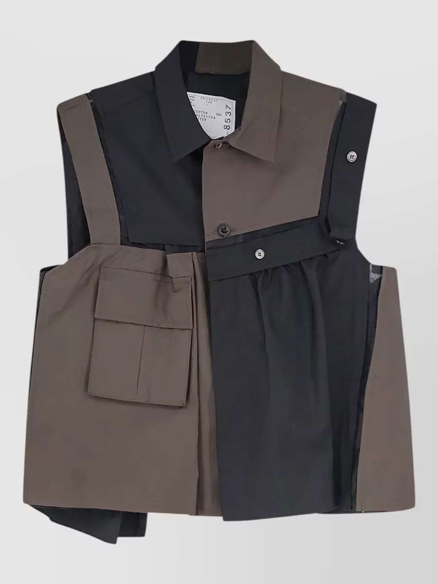 Sacai Sleeveless Patchwork Shirt