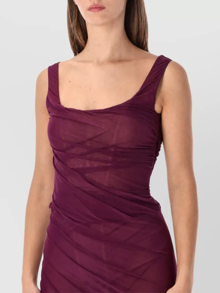 The Attico Tulle Midi Dress