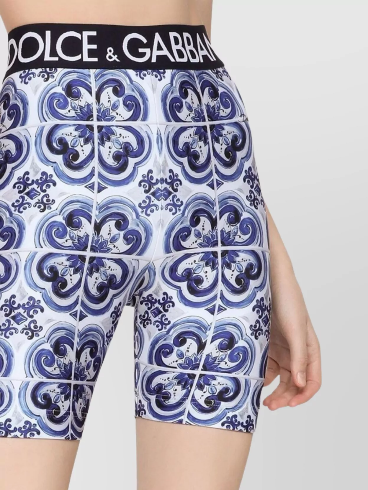Dolce&Gabbana Printed High Waist Stretch Shorts