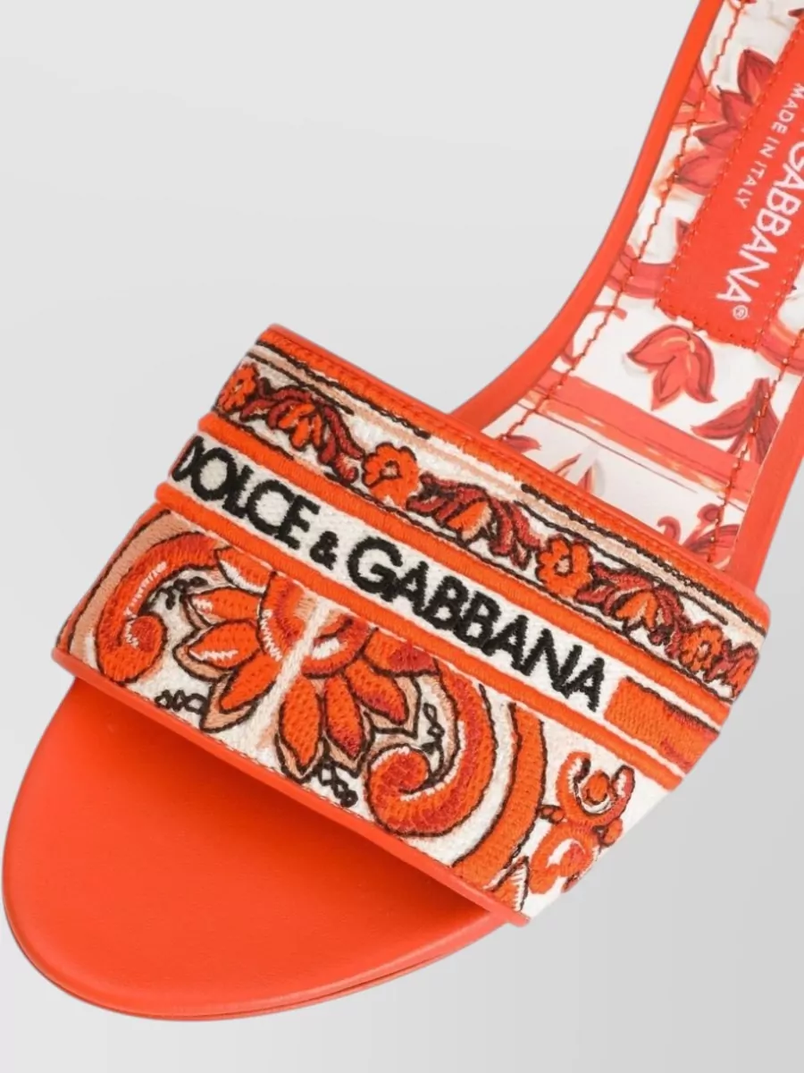 Dolce&Gabbana Printed Embroidered Mules