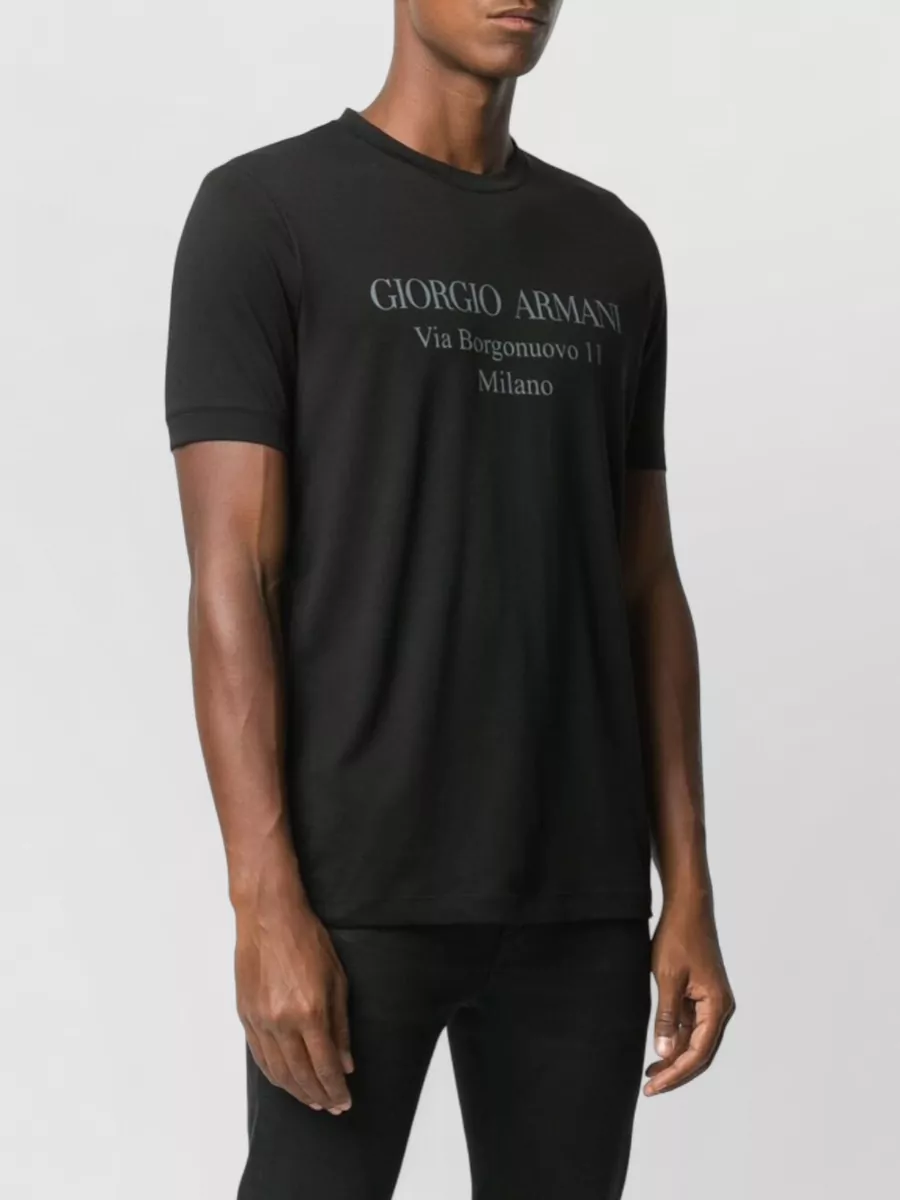 Giorgio Armani Crew Neck Silk Blend Short Sleeve T Shirt