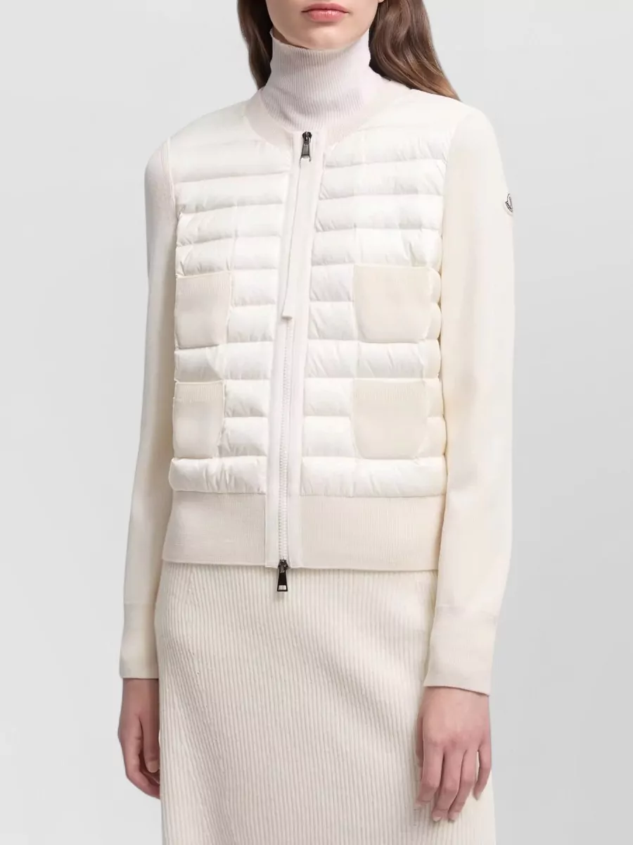 Moncler Wool Padded Zip-Up Cardigan