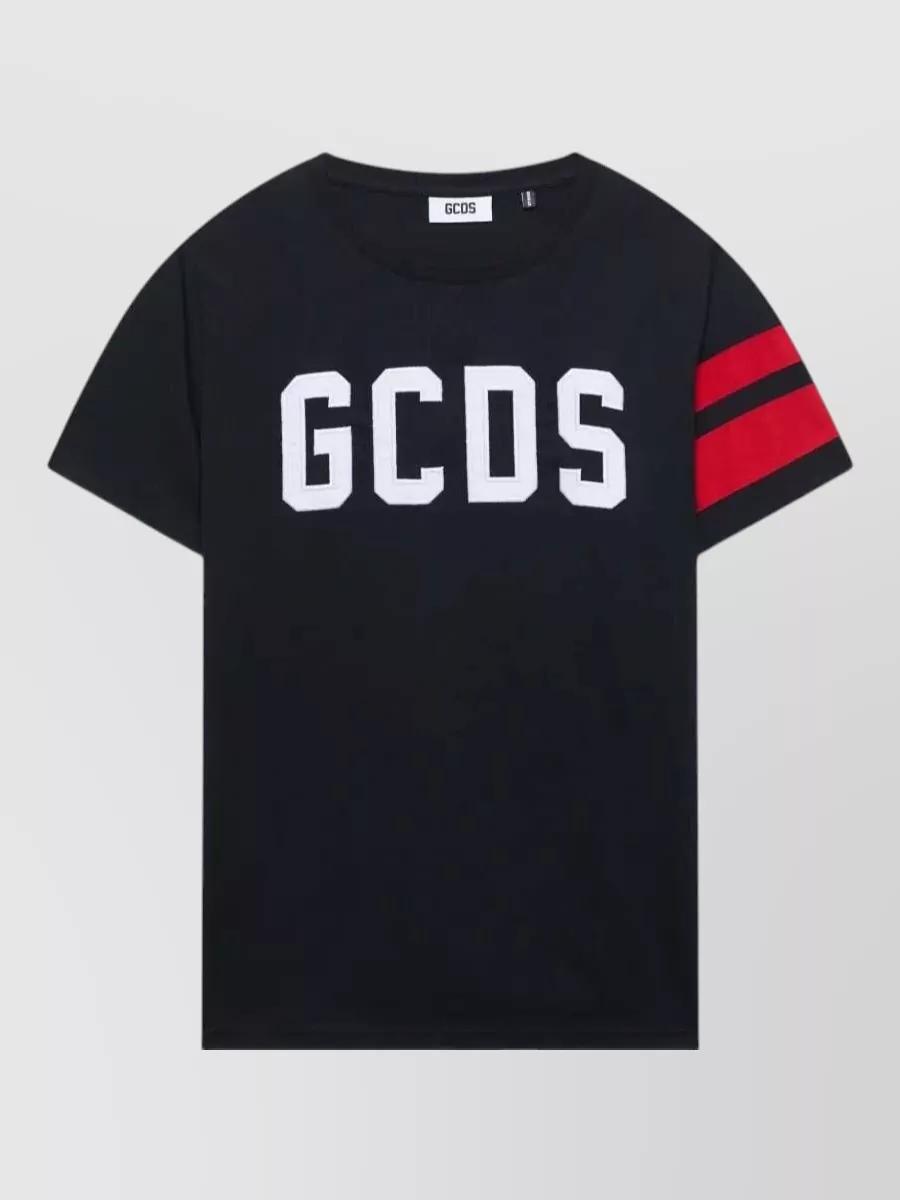 GCDS striped logo-print cotton short-sleeve t-shirt