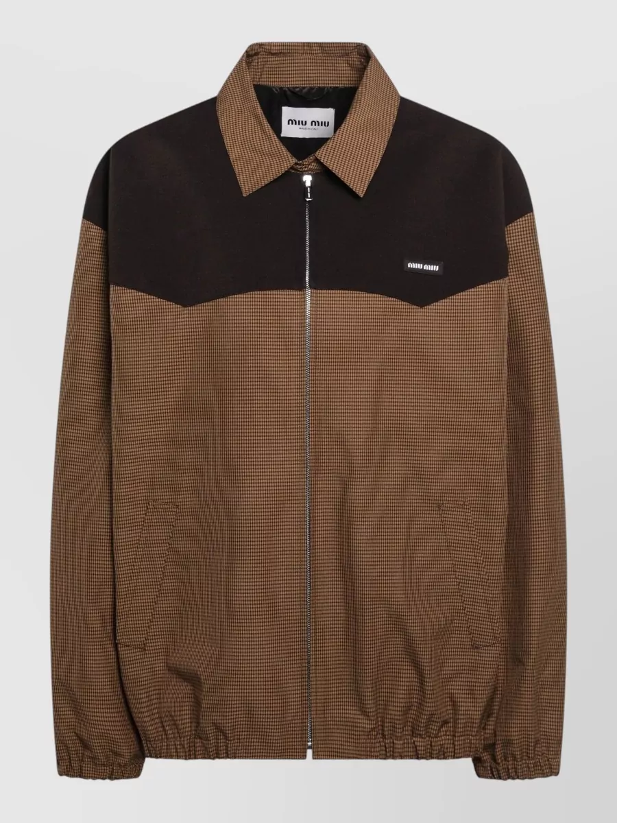 Miu Miu Collared Jacket Two Tone Elasticated Design