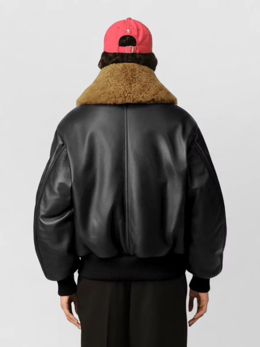 Ami Paris Leather Blazer