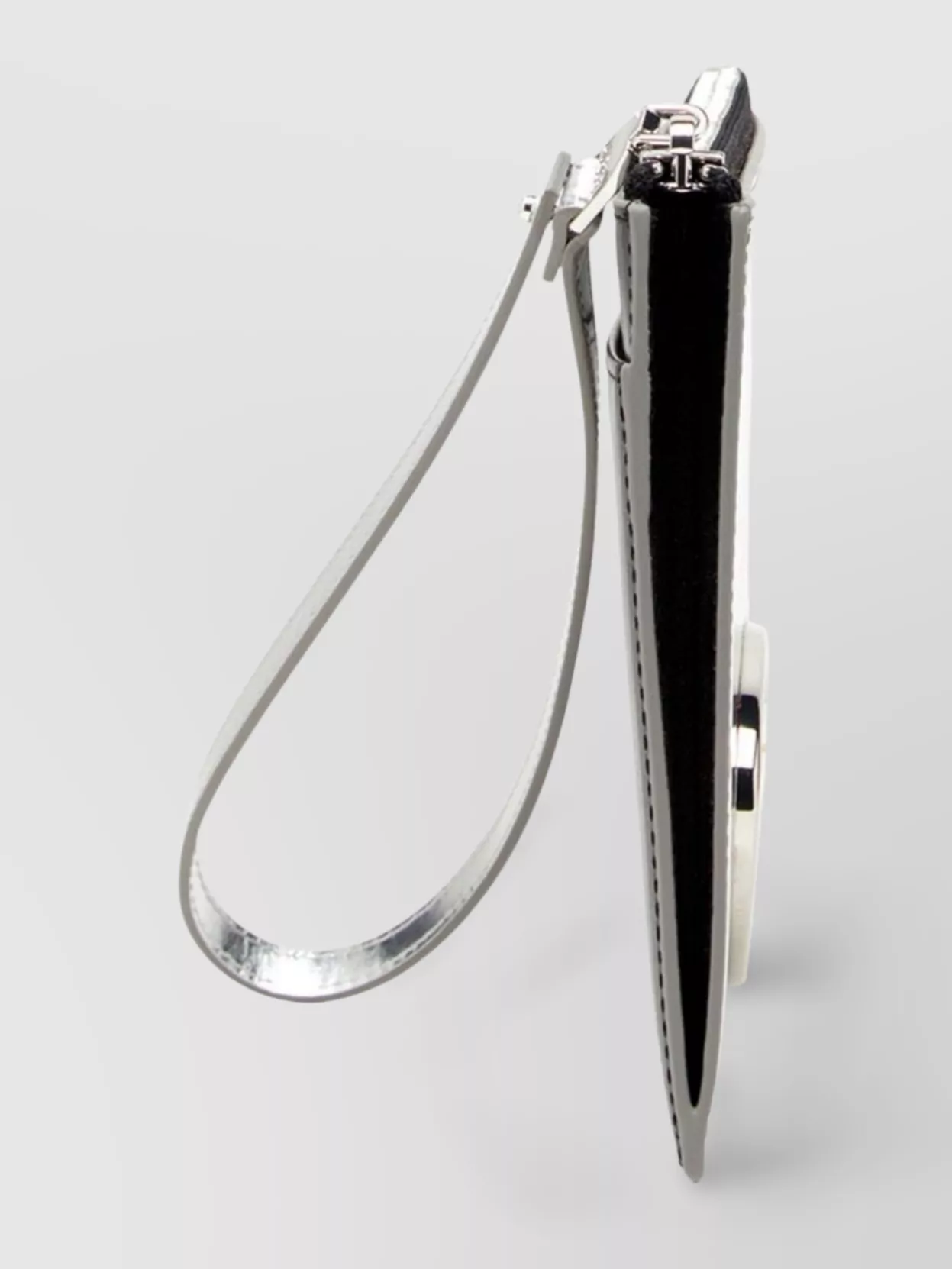 Diesel Shiny Wrist Strap Clutch Bag In Gray