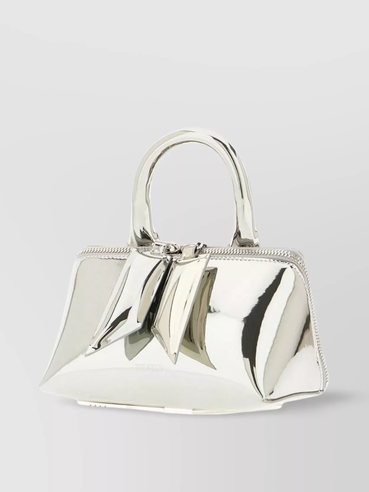 The Attico Silver Leather Friday Handbag