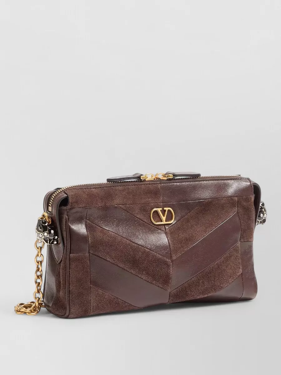 Valentino Garavani Panthea Small Leather And Suede Crossbody Bag