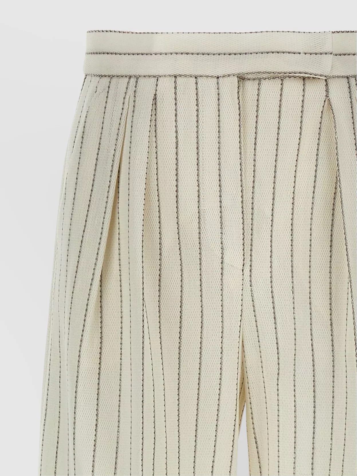 Max Mara "Clarion" Pleated Wide Leg Trousers With Striped Pattern