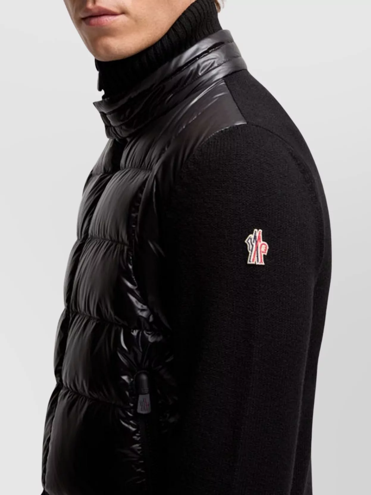 Moncler Zip Front Padded Wool Cardigan