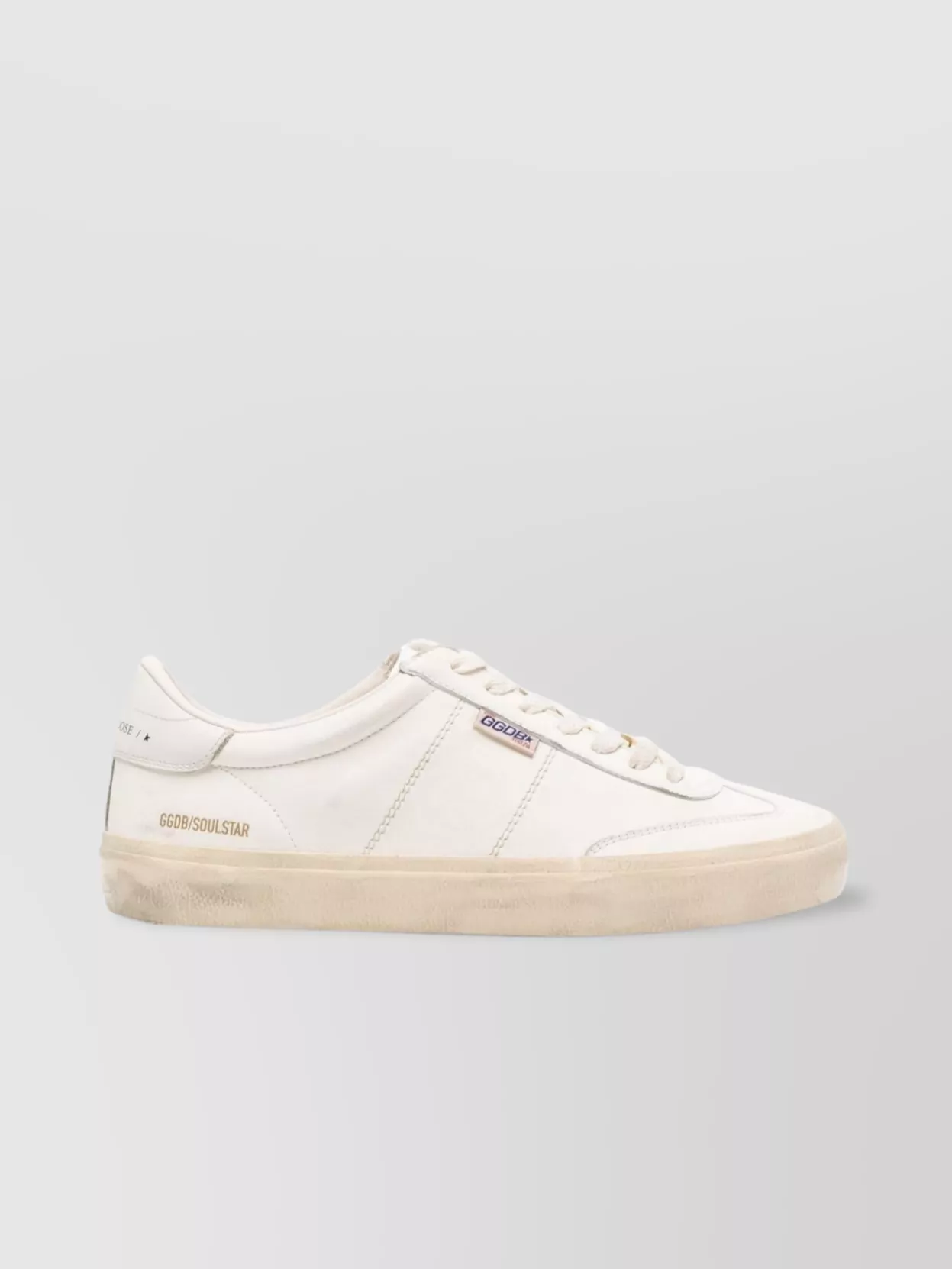 Shop Golden Goose Round Toe Distressed Sneakers In White