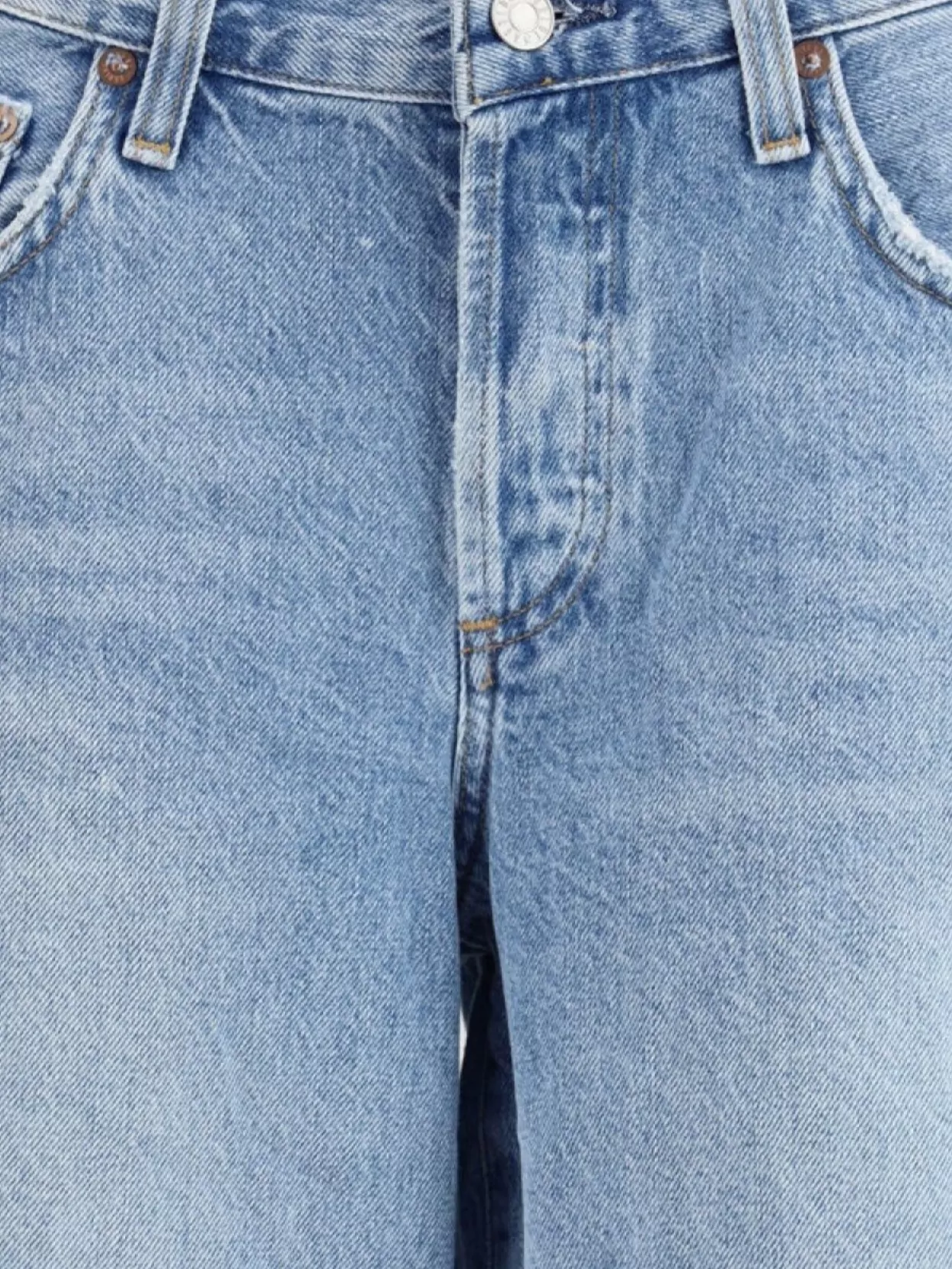 Agolde Urban Baggy Denim Shorts With Belt Loops