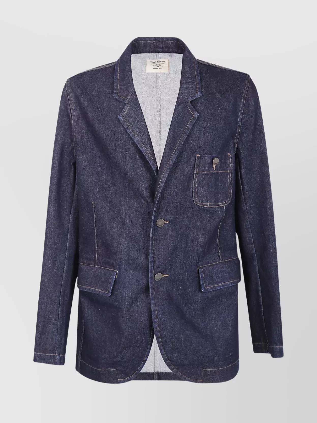 Uma Wang Buttoned Patch-pocket Denim Jacket In Blue