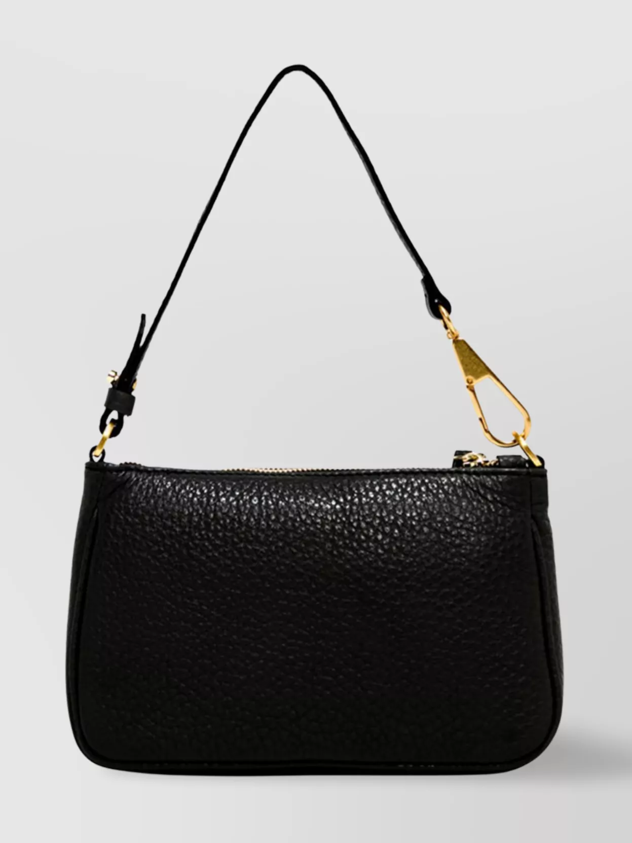 Gianni Chiarini Brooke Clutch Bag In Maxi Grain Leather In Black