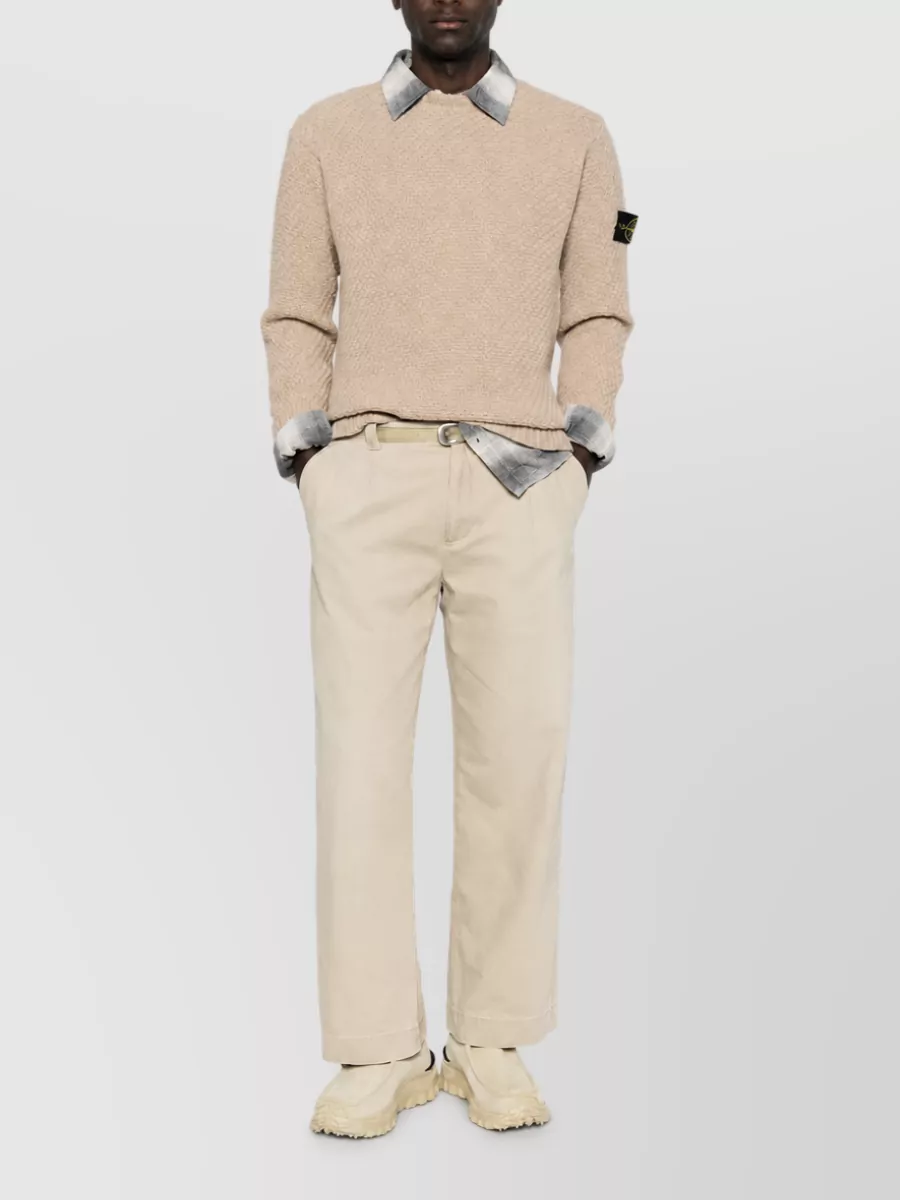 Stone Island Loose Waffle-Knit Crewneck Jumper