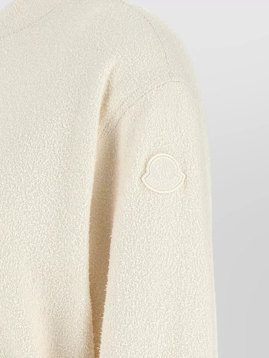 Moncler Bouclé Zip-Up High-Neck Cardigan Jacket