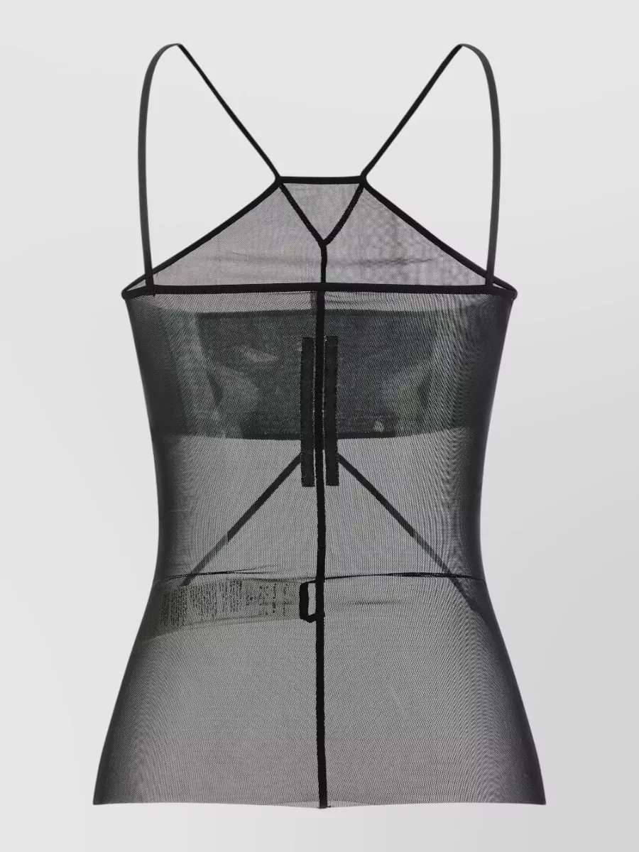 Rick Owens Semi-Sheer Stretch Tulle Tank Top
