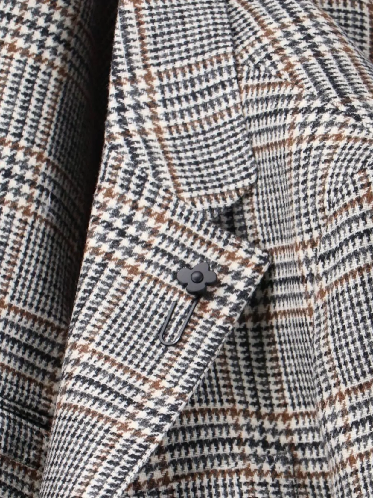 Lardini Single-Breasted Check Blazer Notch Lapel
