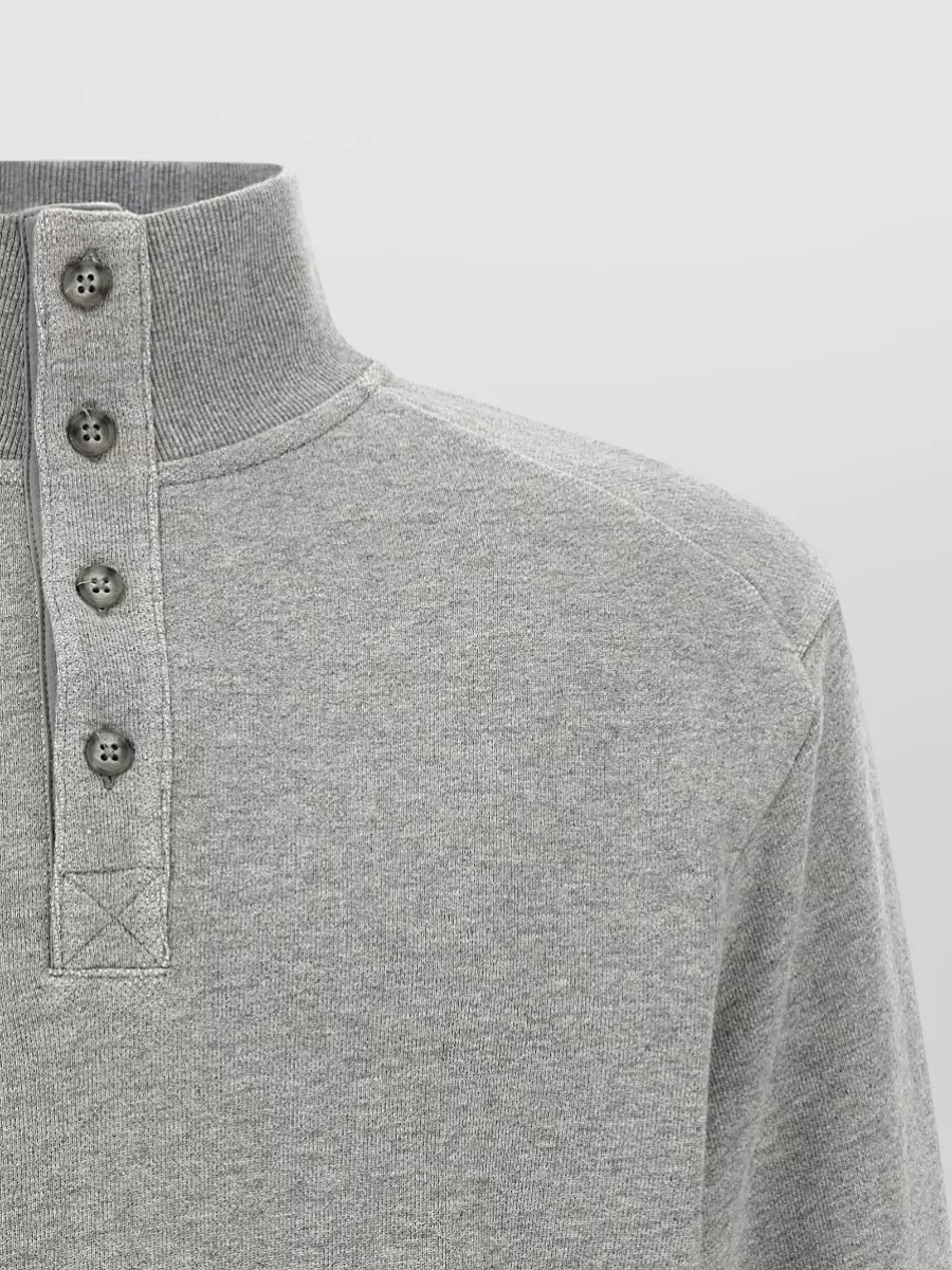 Entire Studios Cotton High Neck Buttoned Sweater