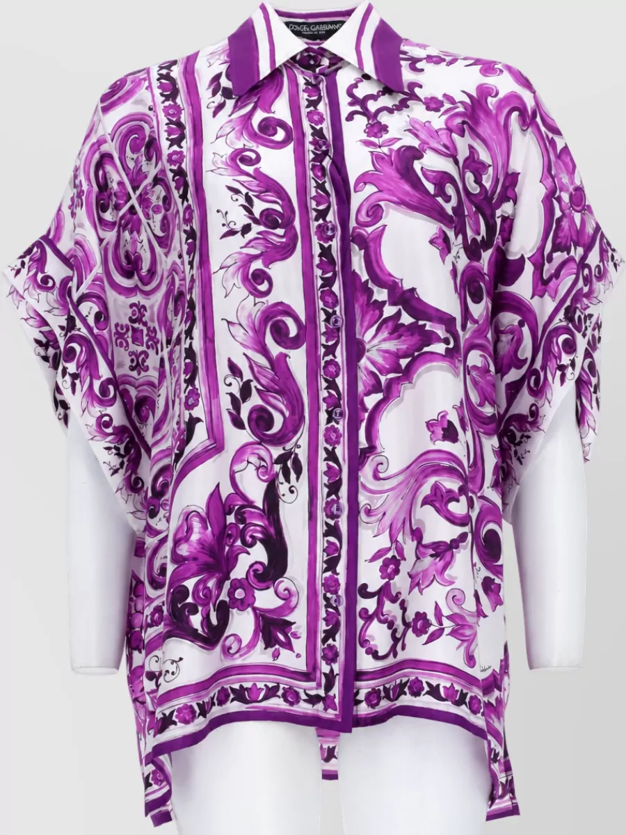 Dolce&Gabbana silk printed beach cover-up
